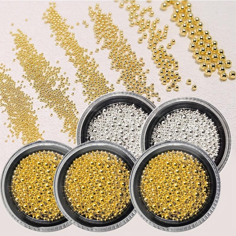 Mixed Size Steel Balls Pearls Gems for Stunning Manicures