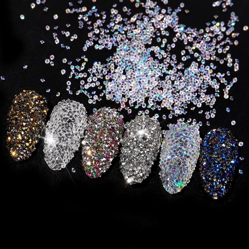 Glass Nail Charms Tiny Rhinestones Sand for DIY Nail Art