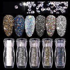Glass Nail Charms Tiny Rhinestones Sand for DIY Nail Art