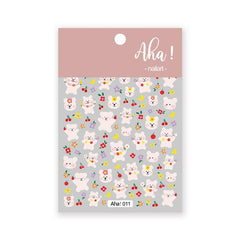 Cartoon Rabbit Rainbow Coffee Bear Nail Sticker Sheet