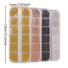 12 Grids Caviar Beads Stainless Steel Nail Art Decoration Kit