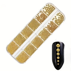 12 Grids Caviar Beads Stainless Steel Nail Art Decoration Kit
