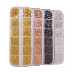 12 Grids Caviar Beads Stainless Steel Nail Art Decoration Kit