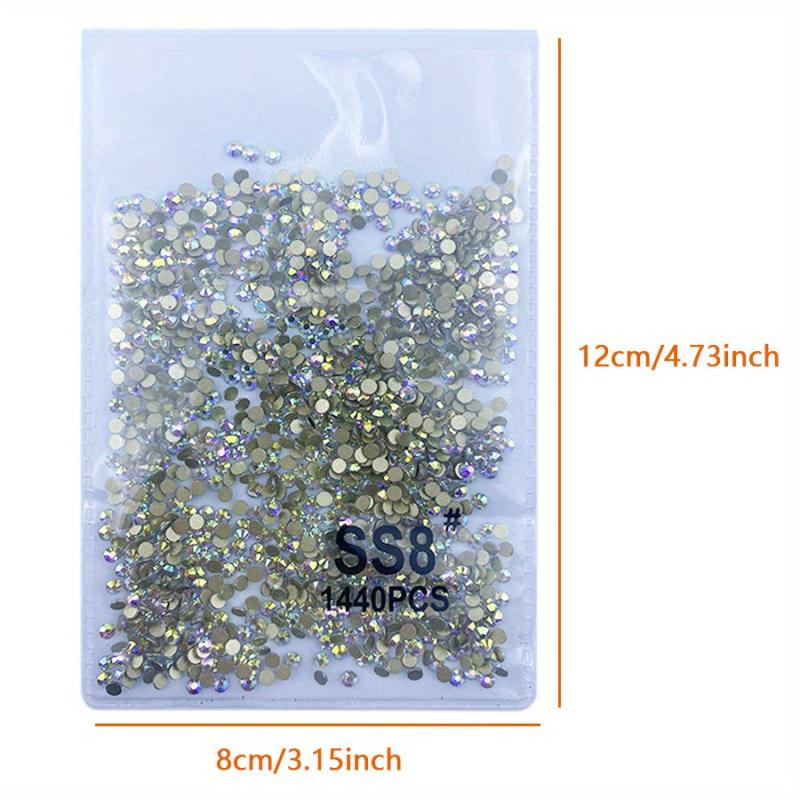 1440pcs Crystal AB Rhinestone Flat Back Glass Rhinestones