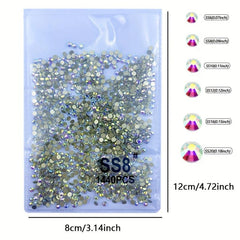 1440pcs Crystal AB Rhinestone Flat Back Glass Rhinestones