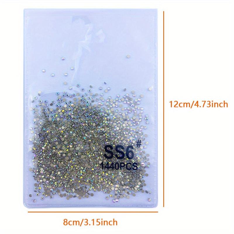 1440pcs Crystal AB Rhinestone Flat Back Glass Rhinestones