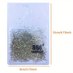 1440pcs Crystal AB Rhinestone Flat Back Glass Rhinestones