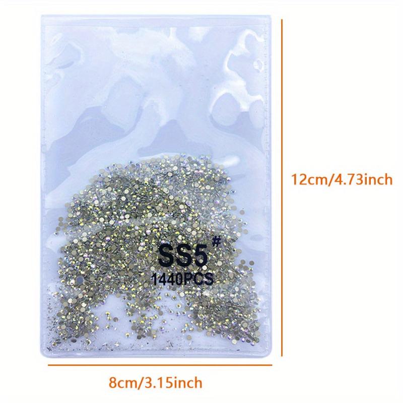 1440pcs Crystal AB Rhinestone Flat Back Glass Rhinestones