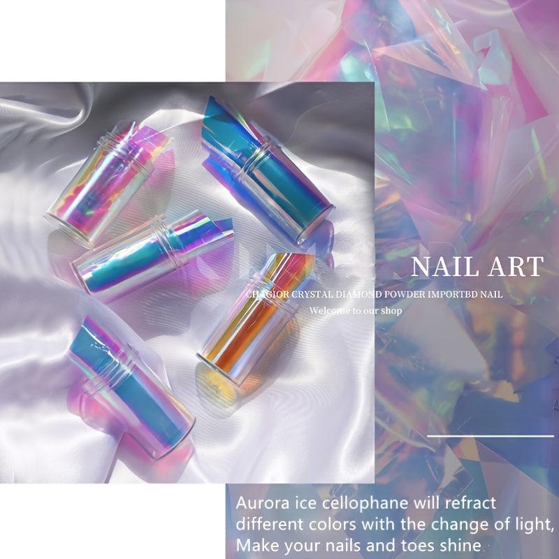 Aurora Glass Paper Foil Nail Art Sticker Kit