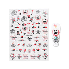 Heart Rose 3D Nail Art Stickers Acrylic Nail Decals