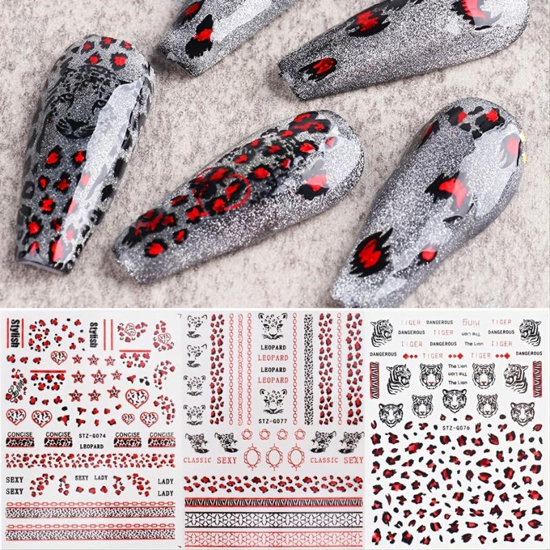 Heart Rose 3D Nail Art Stickers Acrylic Nail Decals