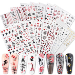 Heart Rose 3D Nail Art Stickers Acrylic Nail Decals