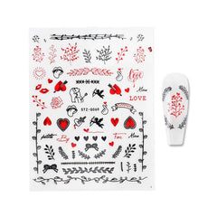 Heart Rose 3D Nail Art Stickers Acrylic Nail Decals