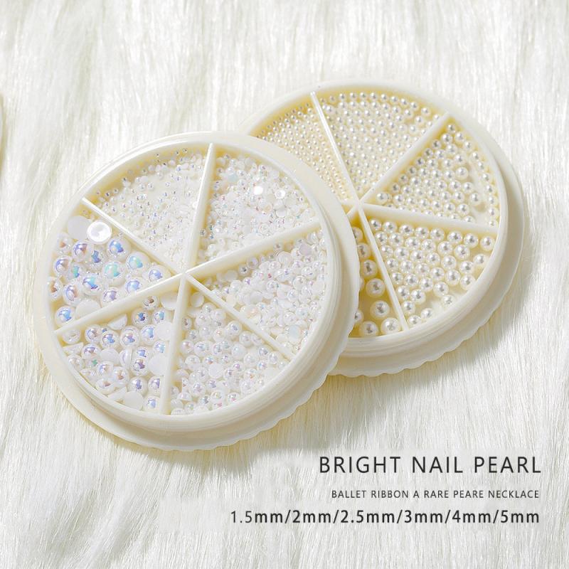 Half Round Pearl Nail Art Decoration DIY Jewelry Faux Beads