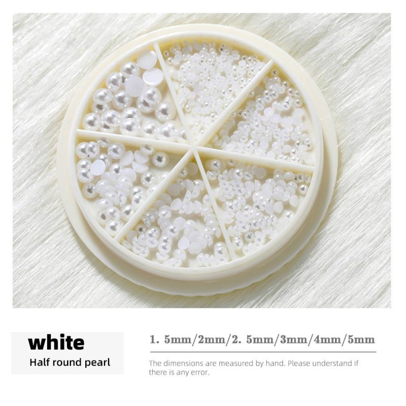 Half Round Pearl Nail Art Decoration DIY Jewelry Faux Beads
