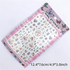 Unicorn Nail Art Stickers 3D Self Adhesive Flowers Green Nail Art Decals