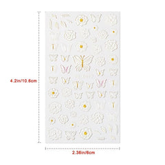 5D Embossed Lace Flower & Butterfly Nail Stickers for Stunning Nail Design