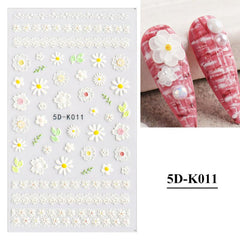 5D Embossed Lace Flower & Butterfly Nail Stickers for Stunning Nail Design