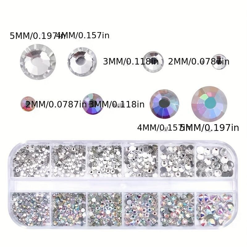 Colorful Rhinestone Nail Decorations, AB Crystal