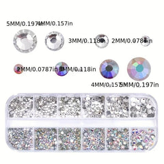 Colorful Rhinestone Nail Decorations, AB Crystal