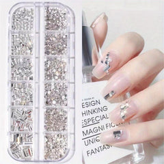 Colorful Rhinestone Nail Decorations, AB Crystal