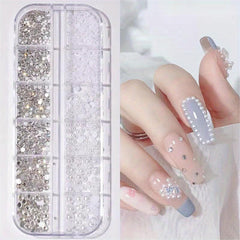 Colorful Rhinestone Nail Decorations, AB Crystal