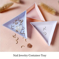 5 Pcs DIY Nail Art Triangular Tray for Rhinestone Storage