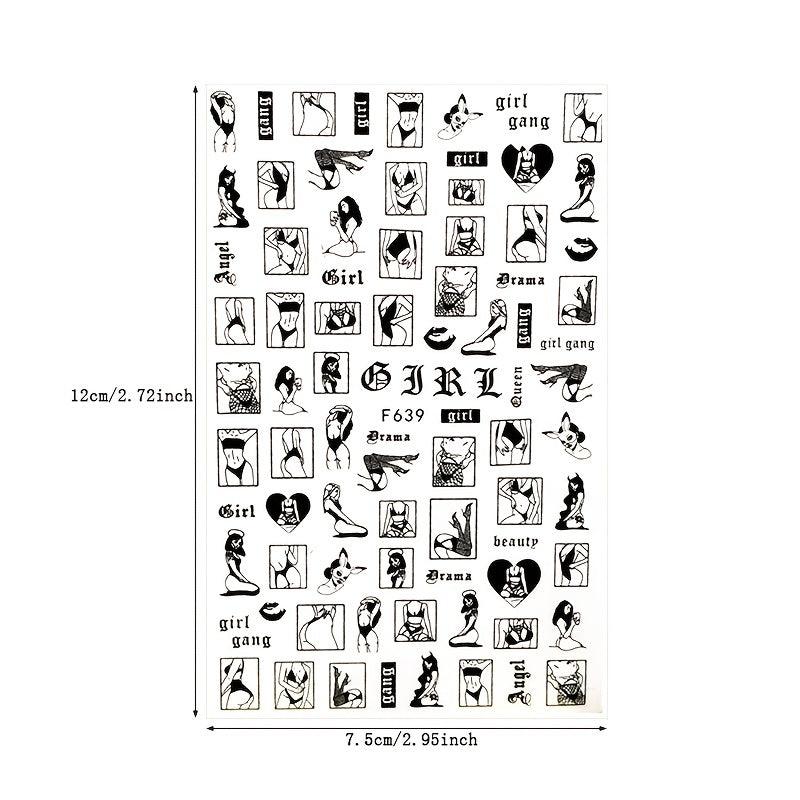 3D Butterfly Nail Sticker Decals Square Nail Art Decor