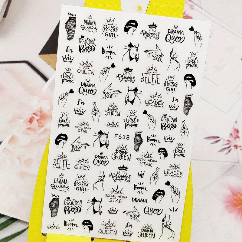 3D Butterfly Nail Sticker Decals Square Nail Art Decor