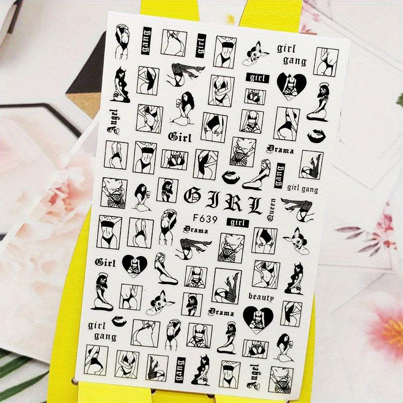 3D Butterfly Nail Sticker Decals Square Nail Art Decor