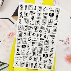3D Butterfly Nail Sticker Decals Square Nail Art Decor
