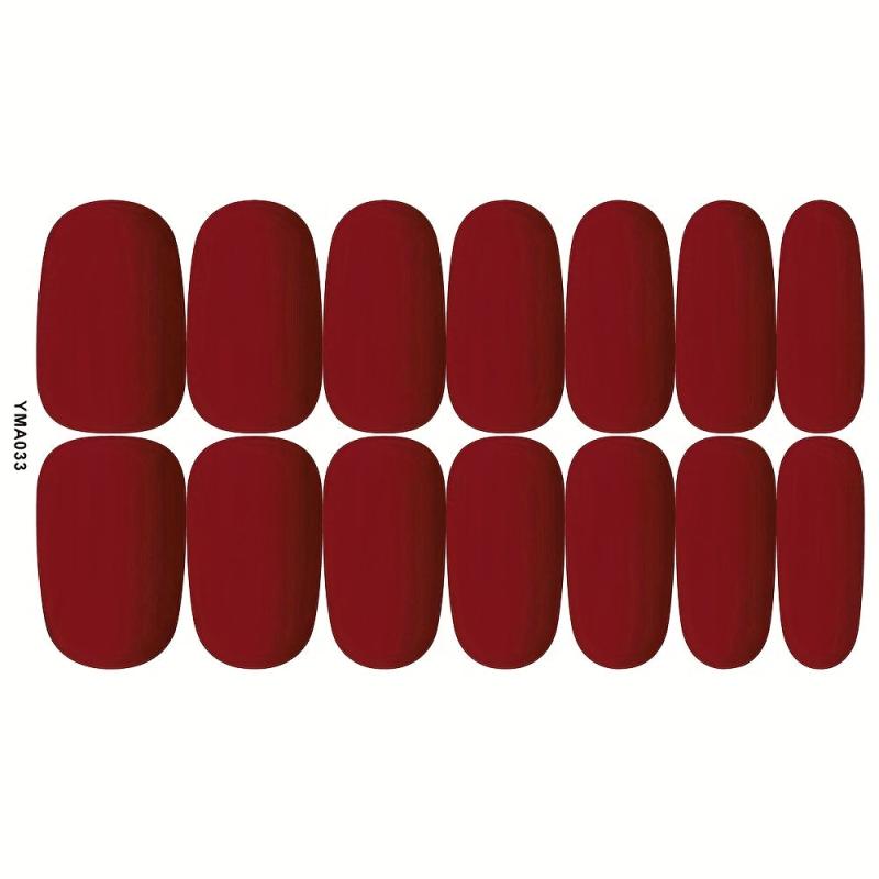10 Sheets Matte Nail Polish Stickers Full Wrap Self Adhesive Gel Art Decals