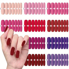 10 Sheets Matte Nail Polish Stickers Full Wrap Self Adhesive Gel Art Decals