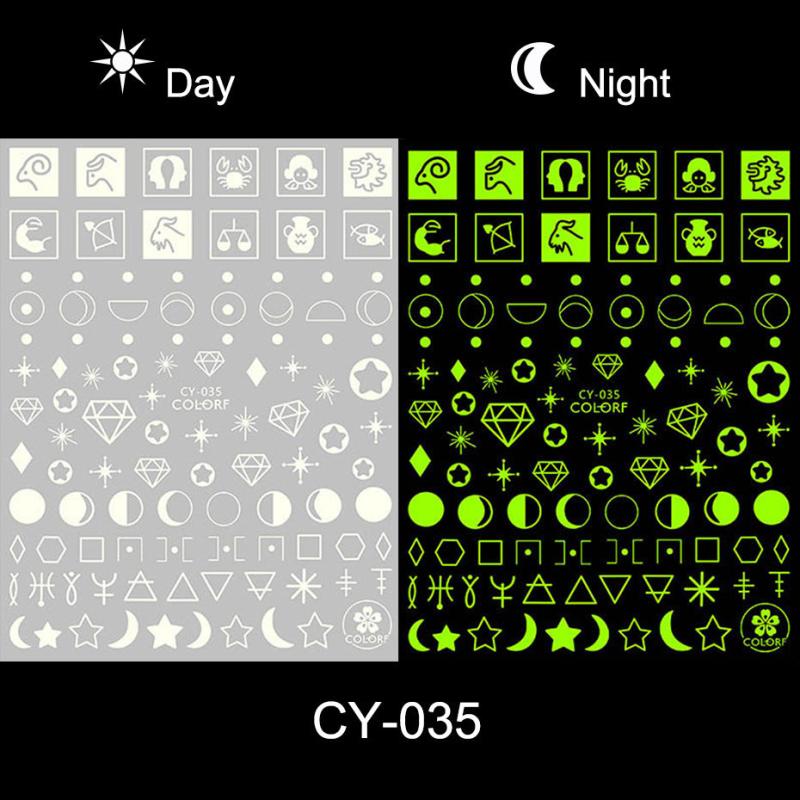 3D Nail Stickers Self Adhesive Luminous Flame Decal Stickers for Acrylic Nails