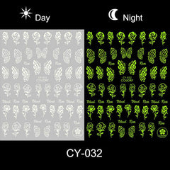 3D Nail Stickers Self Adhesive Luminous Flame Decal Stickers for Acrylic Nails