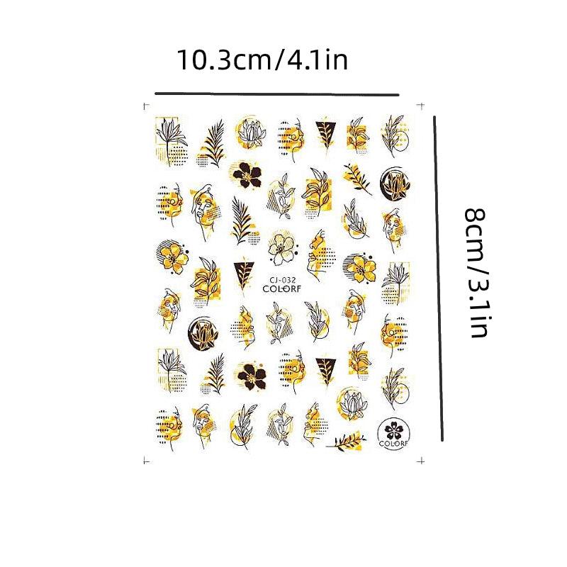 3D Flower Nail Stickers Floral Leaf Nail Art Decals Girl Adhesive Slider Spring