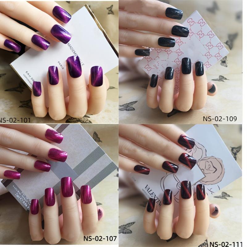 4 Sheets Cat Eye Full Wrap Nail Polish Stickers Self Adhesive