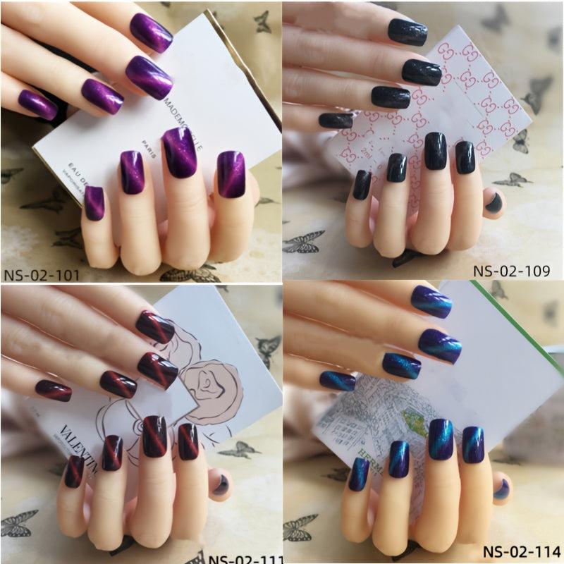 4 Sheets Cat Eye Full Wrap Nail Polish Stickers Self Adhesive