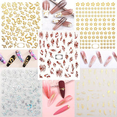 3D Laser Nail Decals Holographic Nail Supplies