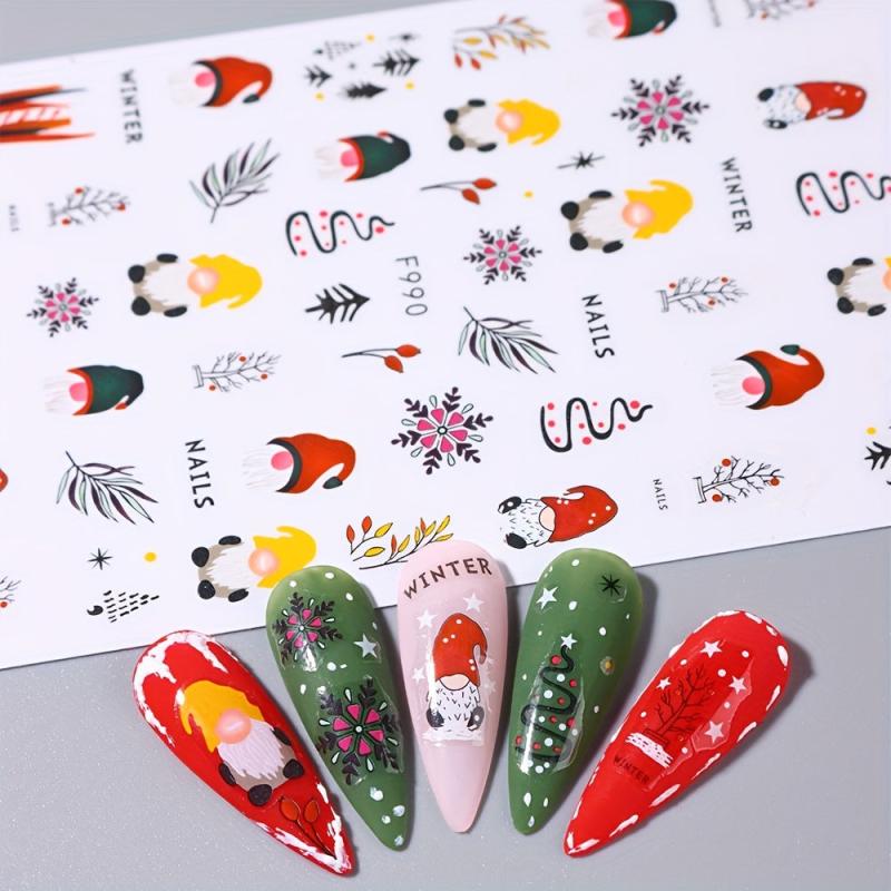 10pcs Maple Leaf Fruit Squirrel Nail Art Stickers
