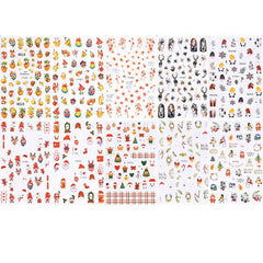 10pcs Maple Leaf Fruit Squirrel Nail Art Stickers