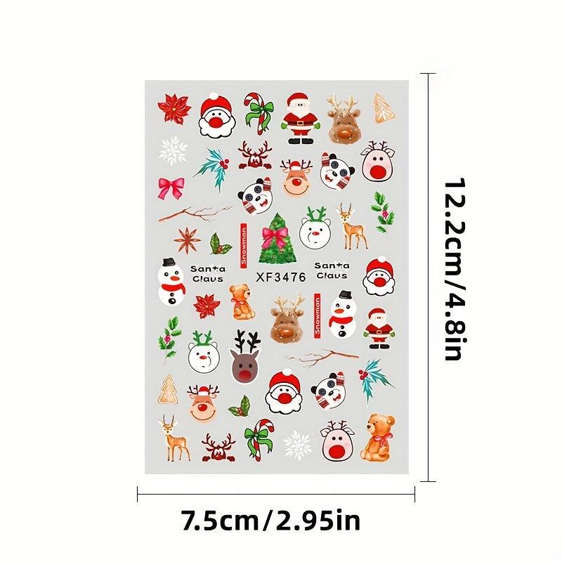 Christmas Nail Art Stickers Winter Holly Tree Water Decals