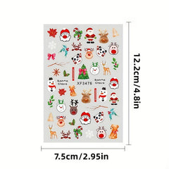 Christmas Nail Art Stickers Winter Holly Tree Water Decals
