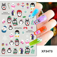 Christmas Nail Art Stickers Winter Holly Tree Water Decals