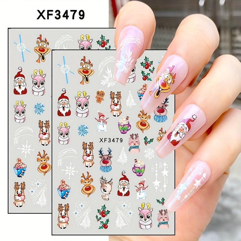 Christmas Nail Art Stickers Winter Holly Tree Water Decals