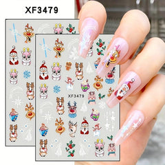 Christmas Nail Art Stickers Winter Holly Tree Water Decals