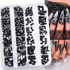 2420pcs Champagne Golden Crystal Rhinestones Nail Art Flatback Round Shapes