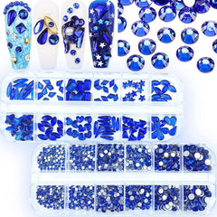 2420pcs Champagne Golden Crystal Rhinestones Nail Art Flatback Round Shapes