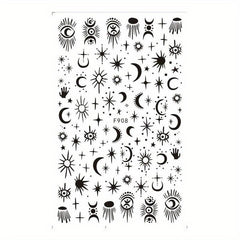 10 Sheets Waterproof Gothic 3D Nail Art Stickers Snake Rose Butterfly Fishbone