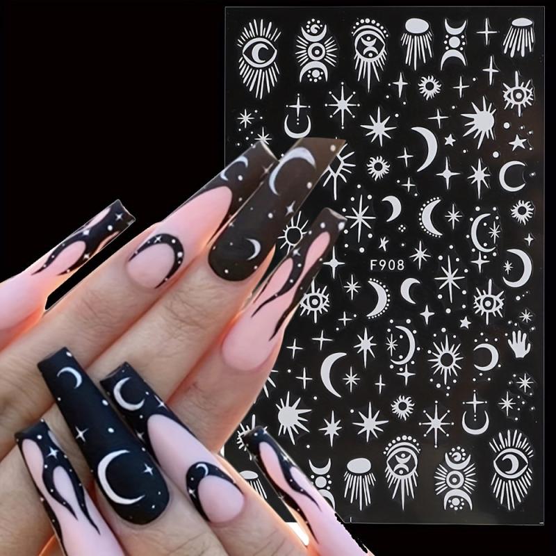 Evil Eye Nail Art Stickers Self Adhesive Decals Flame Snake Sliders